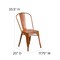 Merrick Lane Banks Indoor/Outdoor Stacking Metal Dining Chair with Single Slat Back and Distressed Powder Coated Finish